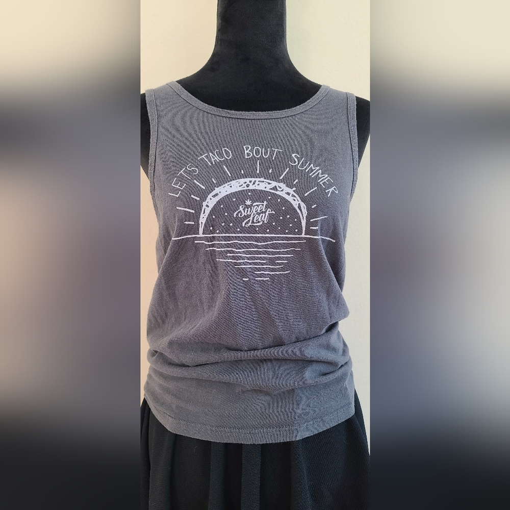 Gray Lets Taco Bout Summer Sweet Leaf Tank Top